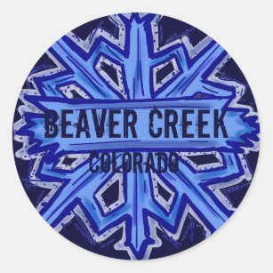 Beaver Creek Colorado snowflake round stickers