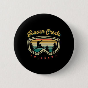 Beaver Creek Colorado Vintage Color Snowboard Skii Button