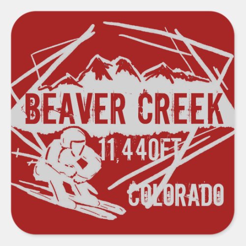 Beaver Creek red splash ski elevation stickers