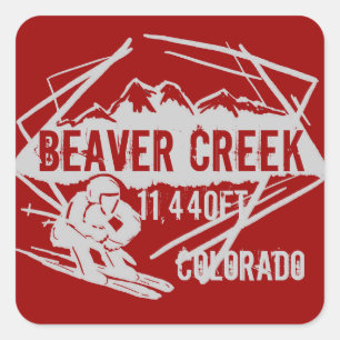 Beaver Creek red splash ski elevation stickers
