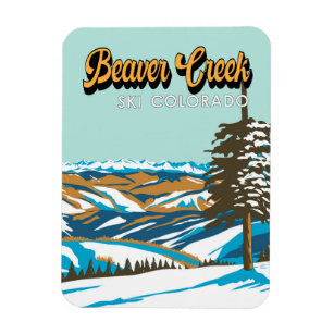 Beaver Creek Ski Area Winter Colorado Vintage Magnet