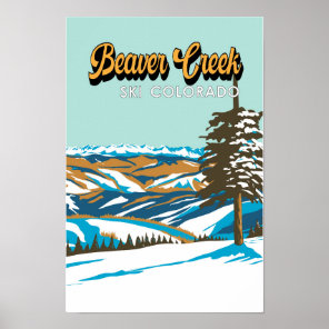 Beaver Creek Ski Area Winter Colorado Vintage Poster