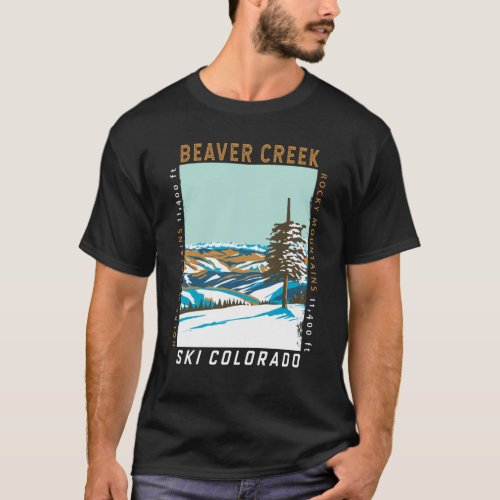 Beaver Creek Ski Area Winter Colorado Vintage T_Shirt