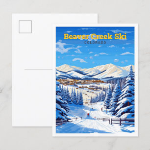 Beaver Creek Ski Colorado Travel Vintage Postcard