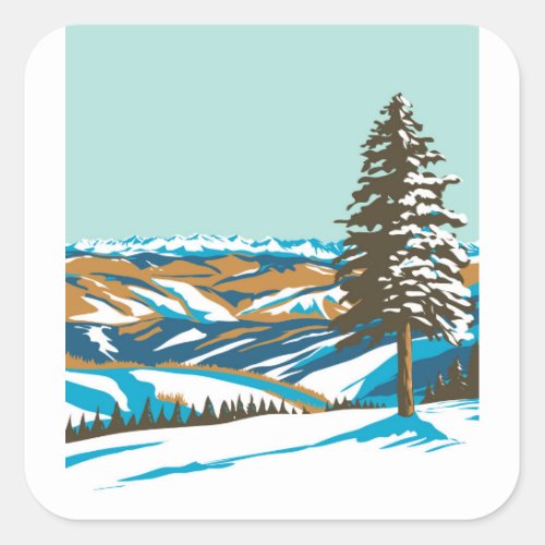 Beaver Creek Ski Resort near Avon Colorado WPA Pos Square Sticker