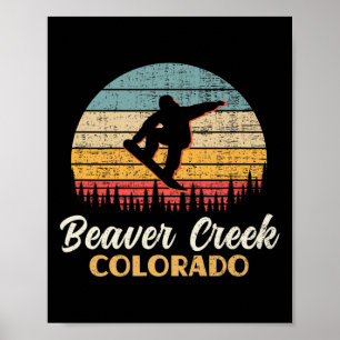 Beaver Creek Snowboarding Colorado Vintage Mountai Poster