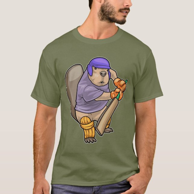 Beaver Cricket Cricket bat T-Shirt (Front)