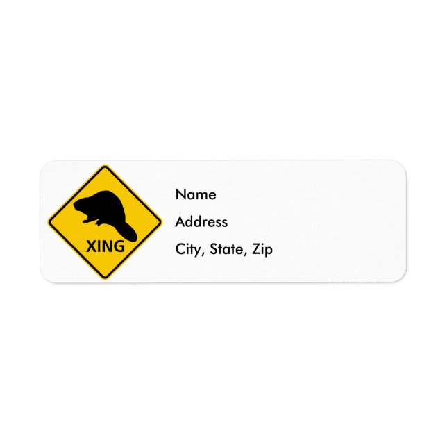 Beaver Crossing Highway Sign Label (Front)