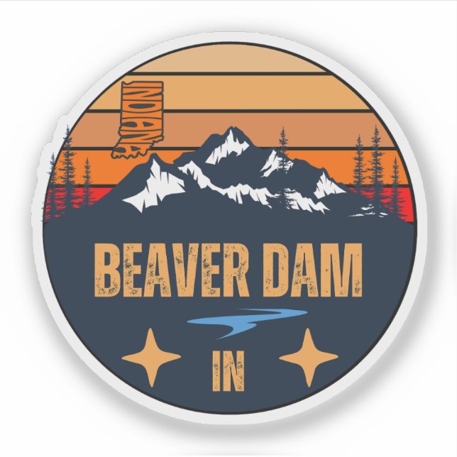 Beaver Dam, Indiana Sticker (Front)