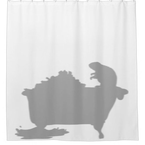 Beaver Dam Tub Behind Shower Silhouette Shadow Fun Shower Curtain
