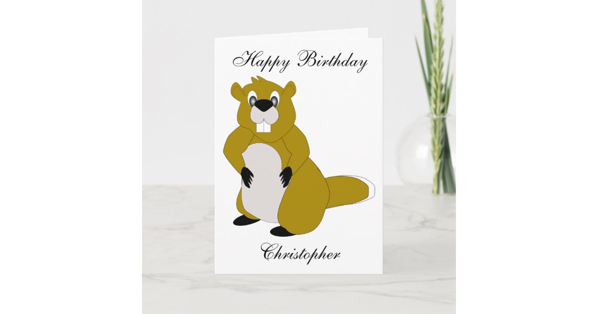 Beaver Design Birthday Card | Zazzle