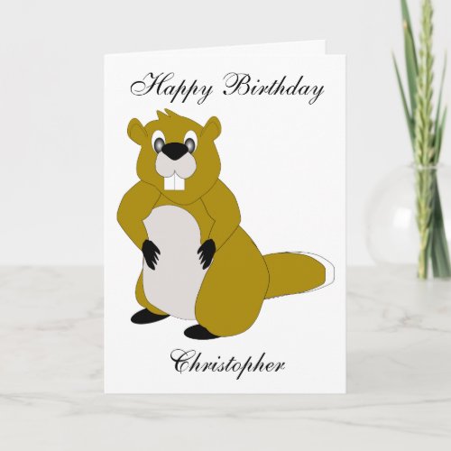 Beaver Design Birthday Card