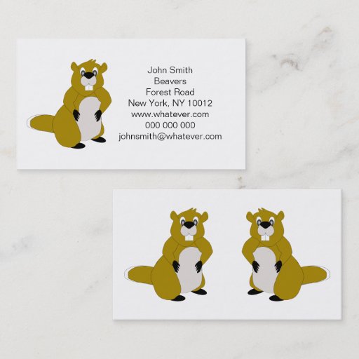 Customizable Beaver Business Card Template