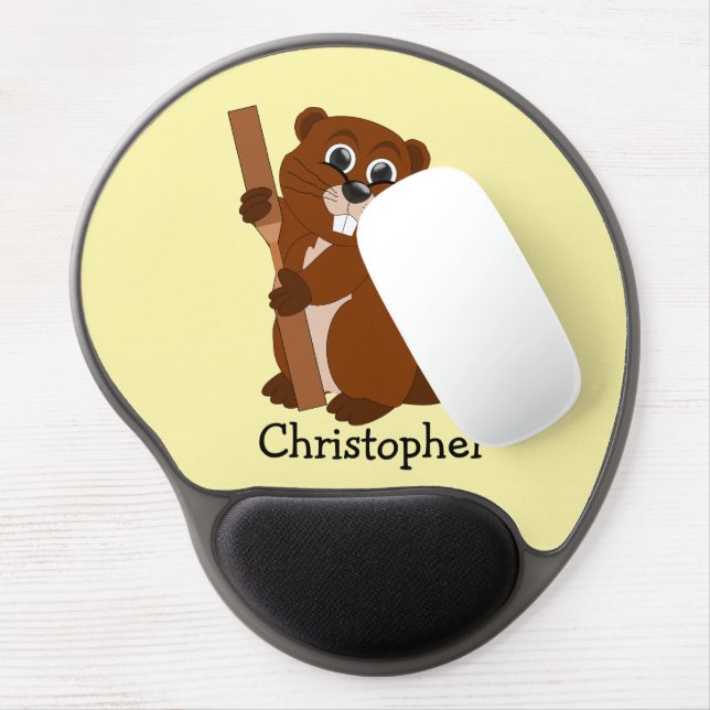 Beaver Design Gel Mouse Pad (Left Side)