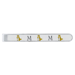 Beaver Design Monogrammed Silver Finish Tie Bar