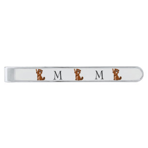 Beaver Design Monogrammed Silver Finish Tie Bar