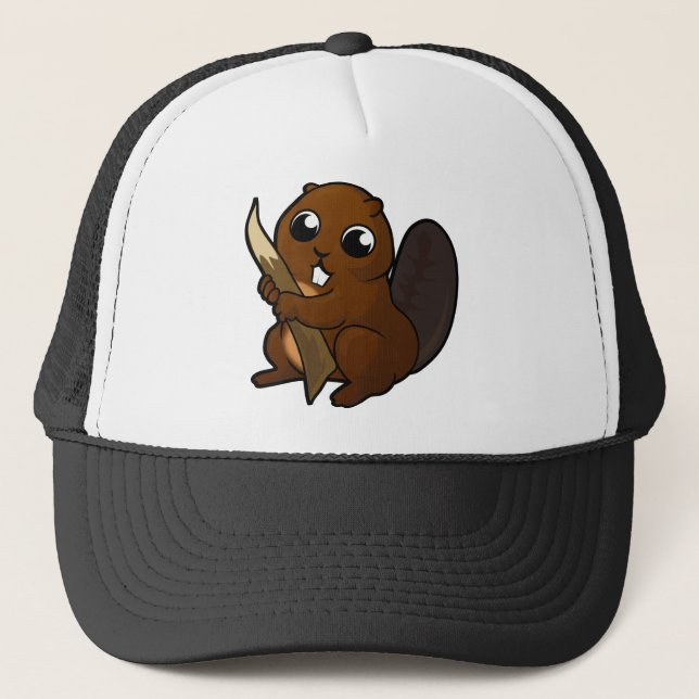 Beaver Design Trucker Hat (Front)