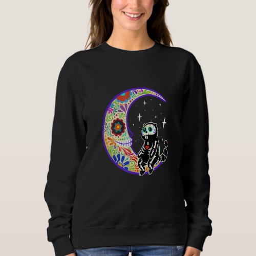 Beaver Dia De Los Muertos Skeleton Sugar Skull Sweatshirt