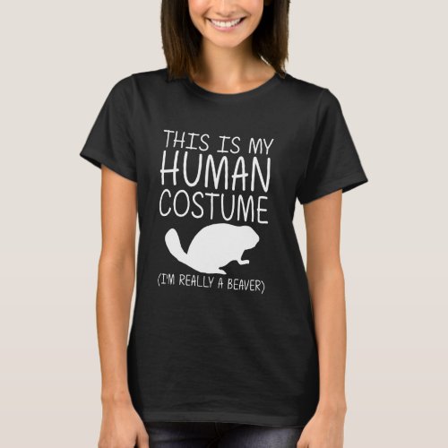 Beaver Easy Halloween Human Costume Rodent Kit Diy T_Shirt