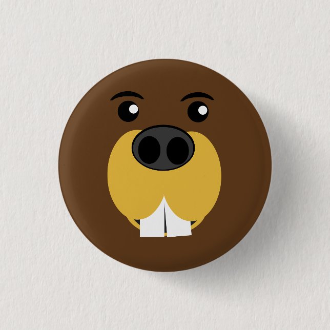 Beaver Face Button (Front)