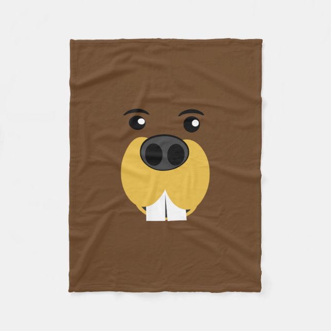 Beaver Face Fleece Blanket (Front)