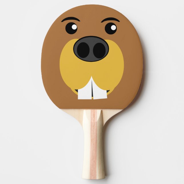 Beaver Face Ping-Pong Paddle (Front)