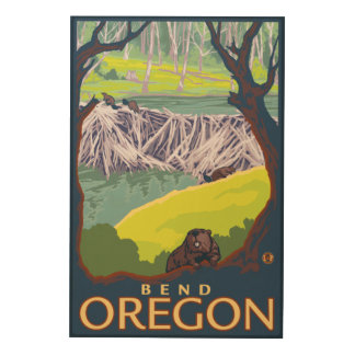 Beaver Family - Bend, Oregon Wood Wall Decor