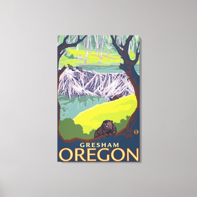 Beaver Family - Gresham, Oregon Canvas Print (Front)