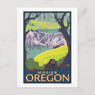 Beaver Family - Mosier, Oregon Postcard