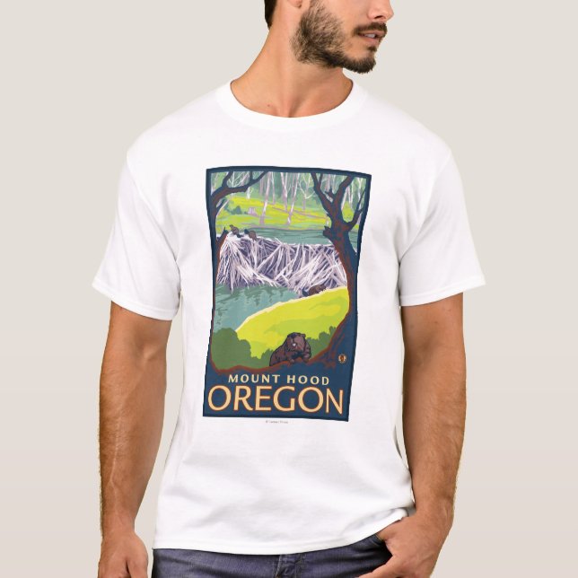 Beaver Family - Mount Hood, Oregon T-Shirt (Front)
