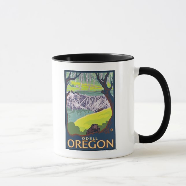 Beaver Family - Odell, Oregon Mug (Right)