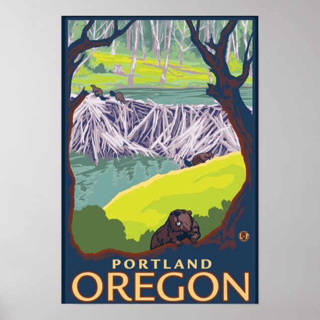Beaver Family - Portland, Oregon Poster (Front)