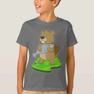 Beaver Fisher Fish Fishing T-Shirt