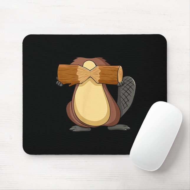 Beaver for Halloween Animal Cosplay Mouse Pad (With Mouse)