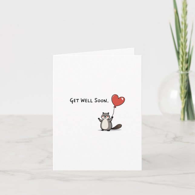 Beaver Get Well Card (Front)