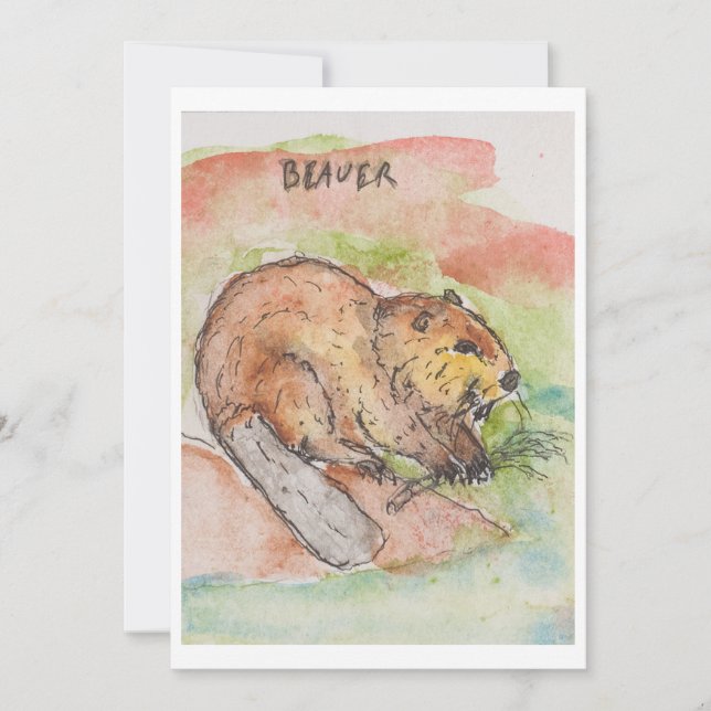 Beaver Greeting Card (Front)