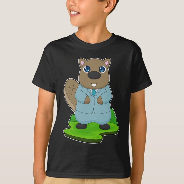 Beaver Groom Suit Wedding T-Shirt (Front)
