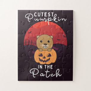 Beaver Happy Halloween Cutest Pumpkin In The Patch Jigsaw Puzzle