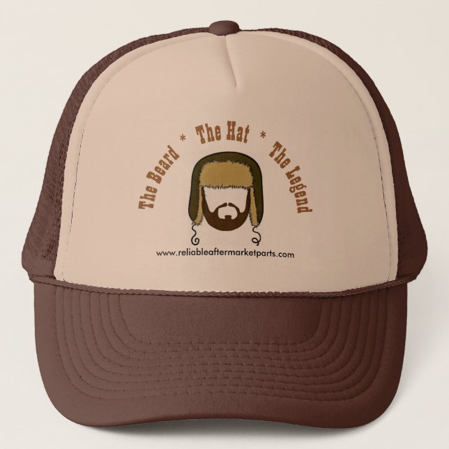 Beaver Hat Bill Trucker Hat "Beard, Hat, Legend" (Front)
