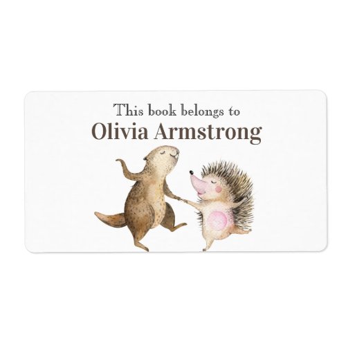 Beaver  Hedgehog Personalized Book Belongs To Label