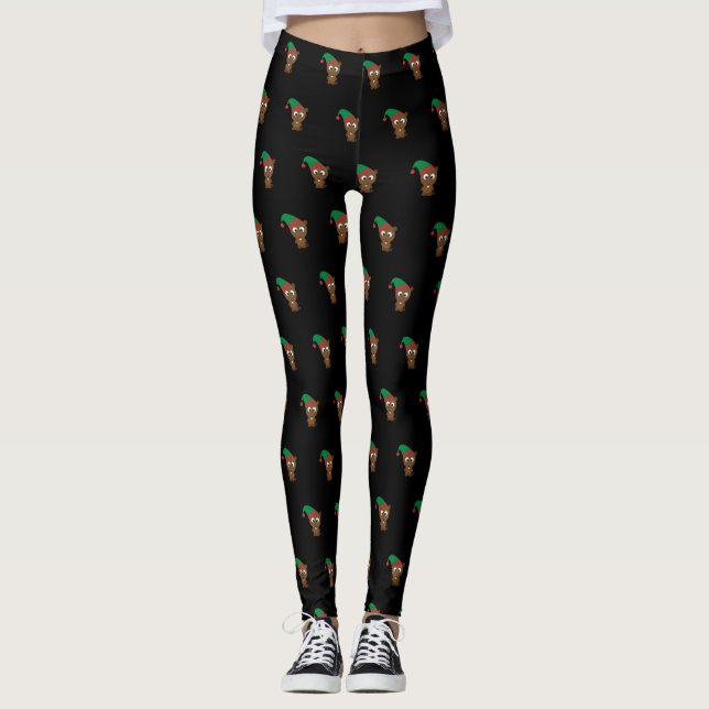Beaver Holiday Elf Leggings (Front)