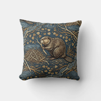 Beaver Home Decor Throw Pillow
