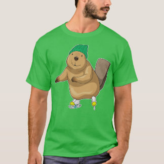 Beaver Ice skating Ice skates T-Shirt