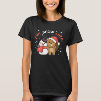 Beaver I'm Snow Cute Snowman Snow Pun T-Shirt