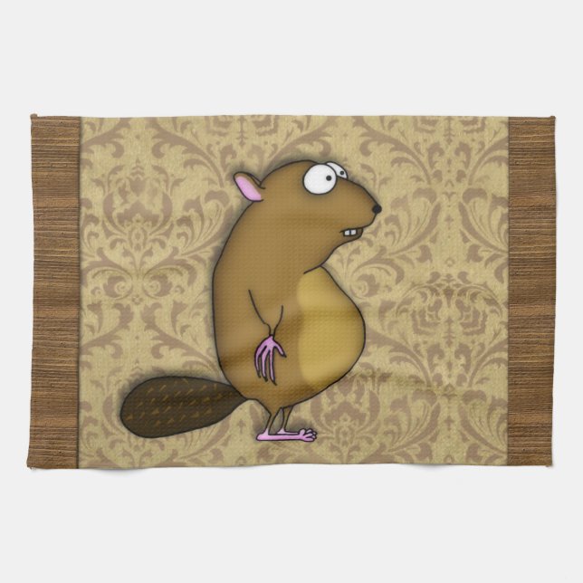 Beaver in Profile Kitchen Towel (Horizontal)