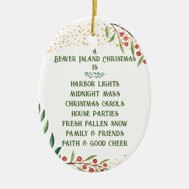 Beaver Island Christmas Ornament (Front)