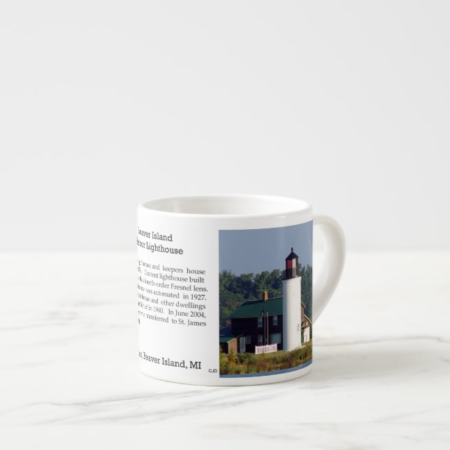 Beaver Island Harbor Lighthouse espresso mug (Front Right)