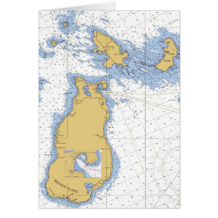 Beaver Island, MI Nautical Chart Card