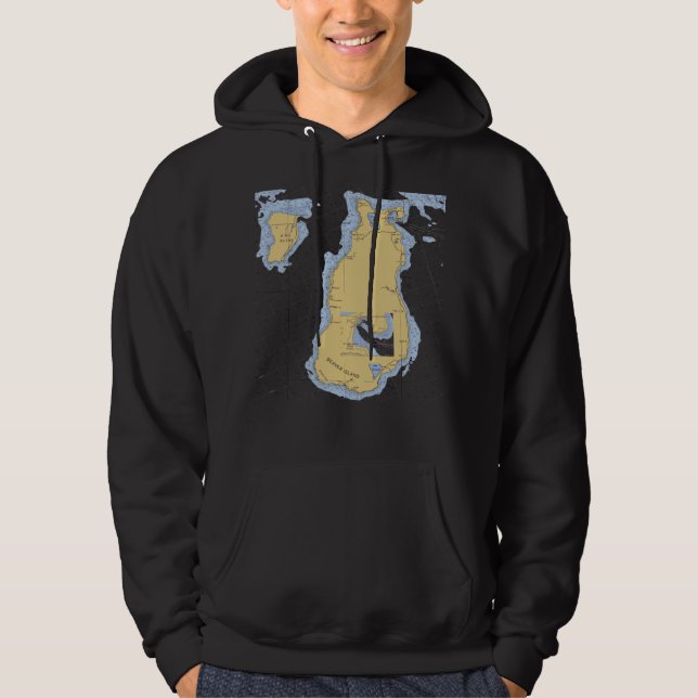 Beaver Island, MI Nautical Chart T-shirt Hoodie (Front)