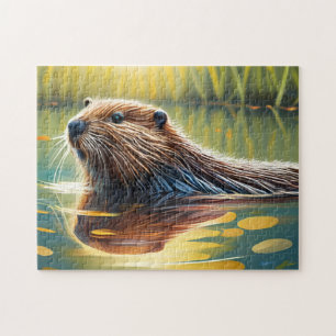 Beaver Jigsaw Puzzles Digital Painting